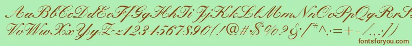 fuente Manuscript – Fuentes Marrones Sobre Fondo Verde