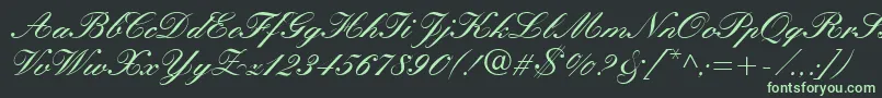 フォントManuscript – 黒い背景に緑の文字