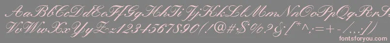 フォントManuscript – 灰色の背景にピンクのフォント
