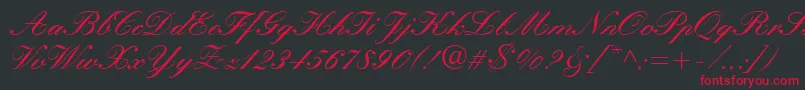 Manuscript-fontti – punaiset fontit mustalla taustalla