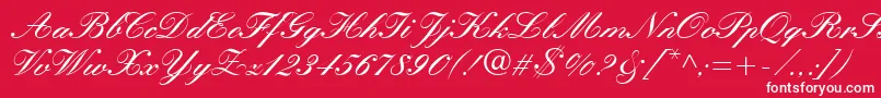 Manuscript-fontti – valkoiset fontit punaisella taustalla