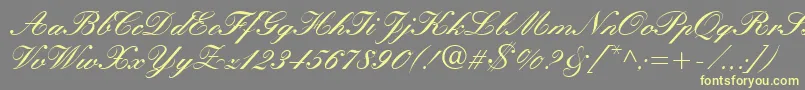 Manuscript Font – Yellow Fonts on Gray Background