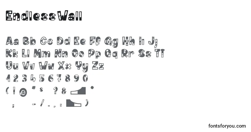 A fonte EndlessWall – alfabeto, números, caracteres especiais