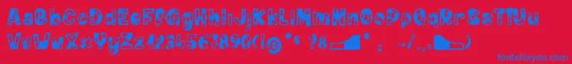 EndlessWall Font – Blue Fonts on Red Background