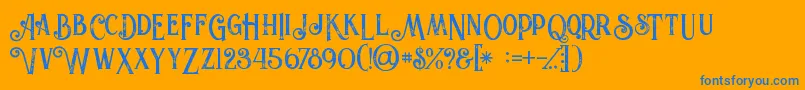 Valeriaboldgrunge Font – Blue Fonts on Orange Background