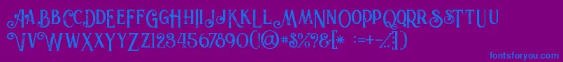 Valeriaboldgrunge Font – Blue Fonts on Purple Background