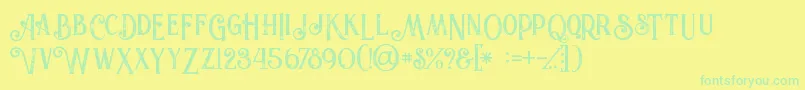 Valeriaboldgrunge Font – Green Fonts on Yellow Background