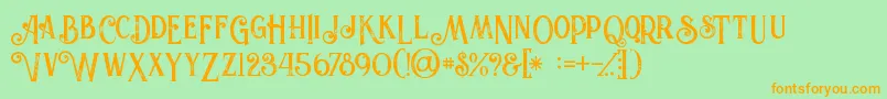 Valeriaboldgrunge Font – Orange Fonts on Green Background
