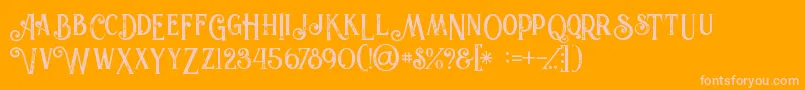 Więcej informacji o czcionce Valeriaboldgrunge Czcionka Valeriaboldgrunge – różowe czcionki na pomarańczowym tle