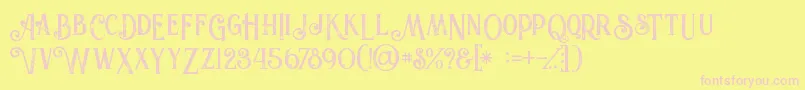 Valeriaboldgrunge Font – Pink Fonts on Yellow Background