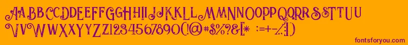 Valeriaboldgrunge Font – Purple Fonts on Orange Background