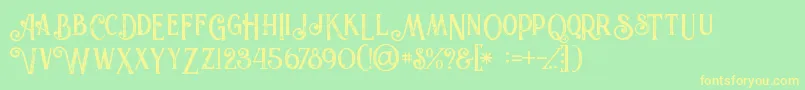 Valeriaboldgrunge Font – Yellow Fonts on Green Background