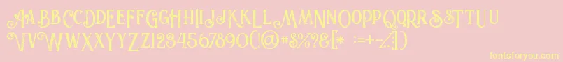Valeriaboldgrunge Font – Yellow Fonts on Pink Background
