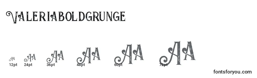 Размеры шрифта Valeriaboldgrunge (44367)