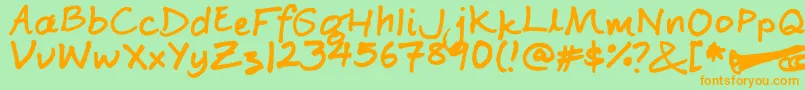 fuente GinjahNinjah – Fuentes Naranjas Sobre Fondo Verde