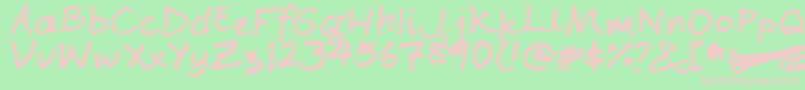 Więcej informacji o czcionce GinjahNinjah Czcionka GinjahNinjah – różowe czcionki na zielonym tle