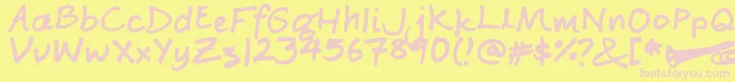 GinjahNinjah Font – Pink Fonts on Yellow Background