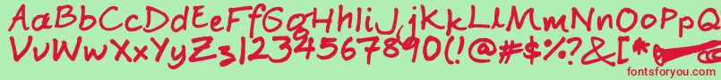 GinjahNinjah Font – Red Fonts on Green Background