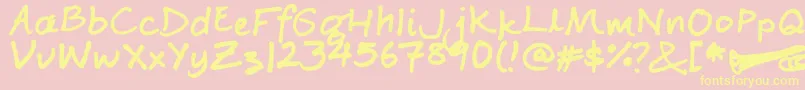 Czcionka GinjahNinjah – żółte czcionki na różowym tle
