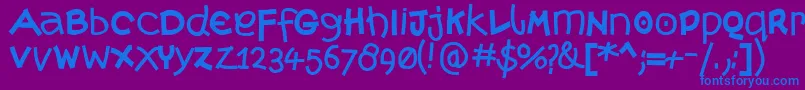 Police Moremonk – polices bleues sur fond violet