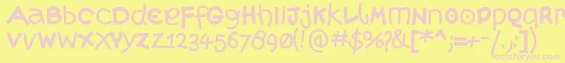 Moremonk Font – Pink Fonts on Yellow Background