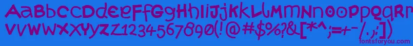 Moremonk Font – Purple Fonts on Blue Background