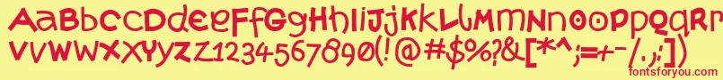 Moremonk Font – Red Fonts on Yellow Background