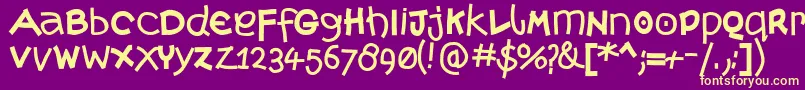 Moremonk Font – Yellow Fonts on Purple Background