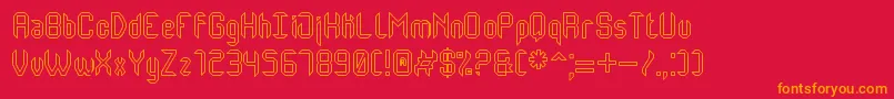 フォントMonsterOfSouthHollowSt – 赤い背景にオレンジの文字