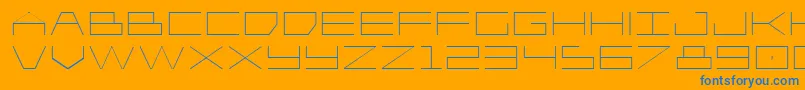 Player1upexpand-Schriftart – Blaue Schriften auf orangefarbenem Hintergrund