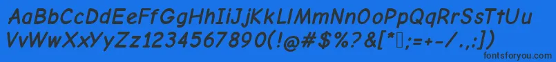 ComicNeueBoldOblique Font – Black Fonts on Blue Background