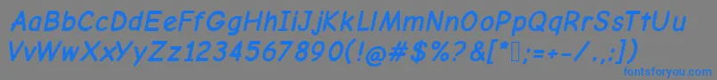 フォントComicNeueBoldOblique – 灰色の背景に青い文字
