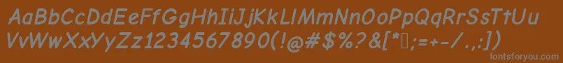 フォントComicNeueBoldOblique – 茶色の背景に灰色の文字