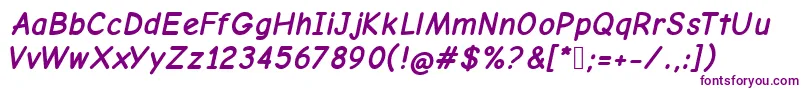 ComicNeueBoldOblique Font – Purple Fonts on White Background