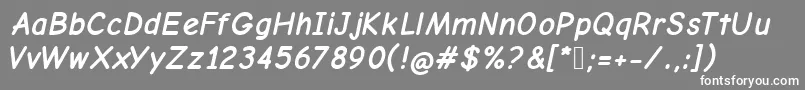 フォントComicNeueBoldOblique – 灰色の背景に白い文字
