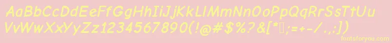 fuente ComicNeueBoldOblique – Fuentes Amarillas Sobre Fondo Rosa