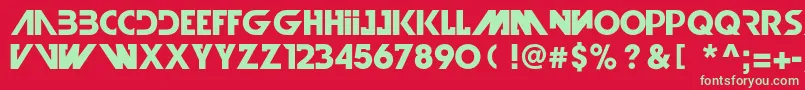IllegalCurvesBold-Schriftart – Grüne Schriften auf rotem Hintergrund