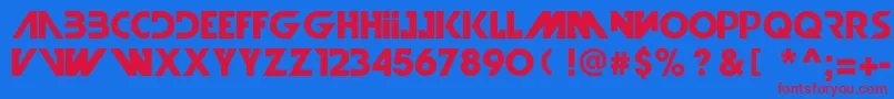 IllegalCurvesBold Font – Red Fonts on Blue Background