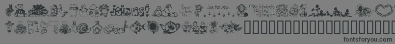 Шрифт LittleCuties – чёрные шрифты на сером фоне