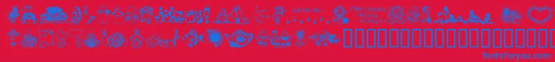 More about LittleCuties Font LittleCuties Font – Blue Fonts on Red Background