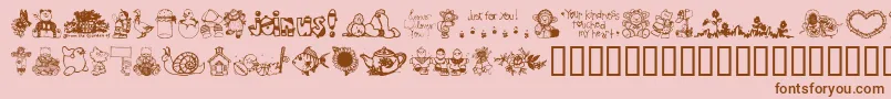 LittleCuties Font – Brown Fonts on Pink Background