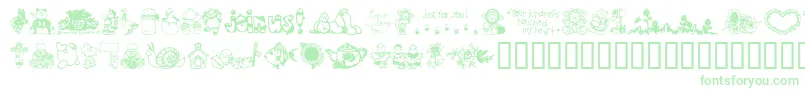 LittleCuties Font – Green Fonts on White Background