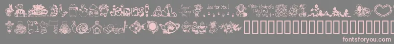 LittleCuties-Schriftart – Rosa Schriften auf grauem Hintergrund
