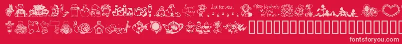 LittleCuties Font – Pink Fonts on Red Background