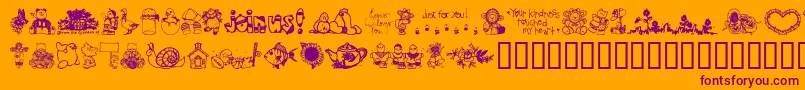 LittleCuties Font – Purple Fonts on Orange Background