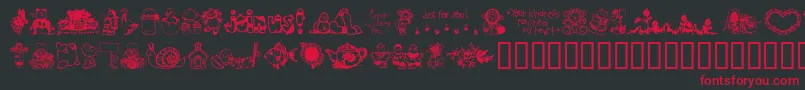 LittleCuties Font – Red Fonts on Black Background