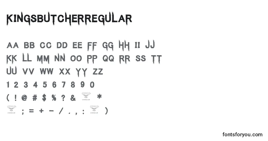 A fonte KingsbutcherRegular – alfabeto, números, caracteres especiais