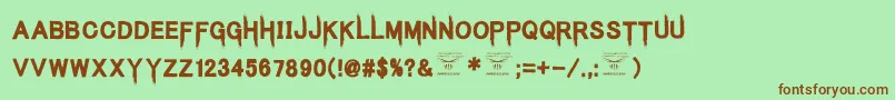 KingsbutcherRegular Font – Brown Fonts on Green Background