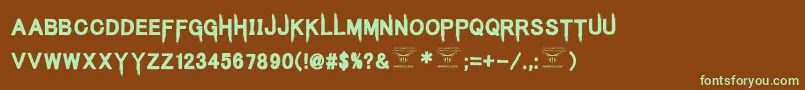 KingsbutcherRegular Font – Green Fonts on Brown Background