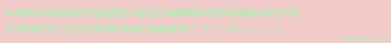 KingsbutcherRegular Font – Green Fonts on Pink Background